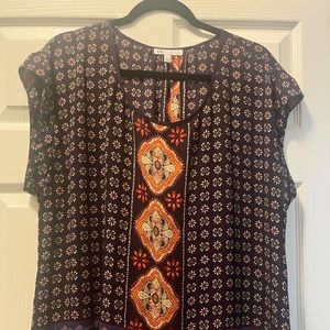 DR2 Multicolor Boho Print Sleeveless Blouse size xl